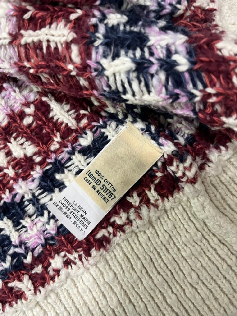 LL Bean Cardigan Sweater Open Front Plus Size 1X Boho Cotton Knit Pockets - Picture 3 of 4